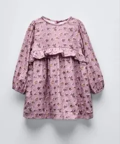 ZARA KIDS フリルプリントワンピース　花柄　フラワー　ザラ