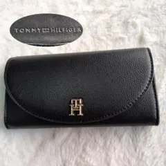 TOMMY HILFIGER 長財布 ロゴ レディース 黒