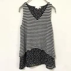 【TEN SIXTY SHERMAN】ボーダー×花柄 レイヤード チュニック L