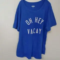 オールドネイビー 【L】Tシャツ クルーネック 半袖 ロゴ L 青 綿 夏 旅行のサムネイル