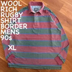 ⭐️90s⭐️ウールリッチ ラガーシャツ ボーダー ヘリンボーン XL