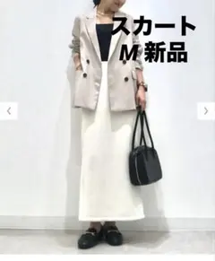▫️GU パフスウェットナロースカート 丈 標準　ナチュラル　白　M