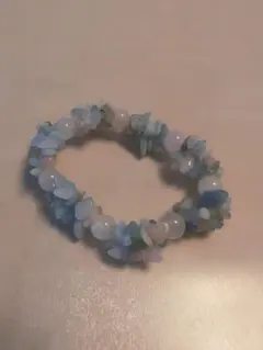 ローズクォーツ、アクアマリン他ミックスブレスレット