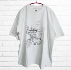 グローバルワーク ロゴス プリントTシャツ 半袖 白 綿 S 厚め