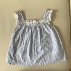ベビー服 ストライプ 花柄 レース ノースリーブ 76cmのサムネイル