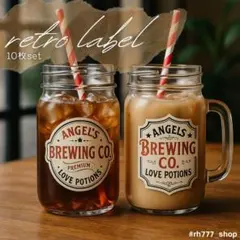 レトロラベルステッカー　シール　コラージュ素材　インテリア雑貨　カフェ風　装飾