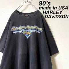 USA製 古着 90's ハーレーダビッドソン Tシャツ メタル エンブレム