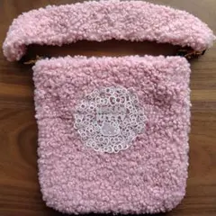 ピンクファーバッグ レース刺繍付きのサムネイル