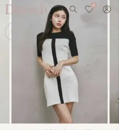 Darich バイカラーニットワンピ