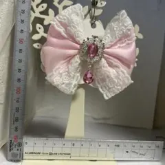 リボンヘアアクセ ヘアクリップ 量産型 地雷 ゴスロリ ピンク ホワイト