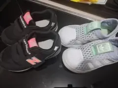 14㌢スニーカー2点 アディダス＆ニューバランス