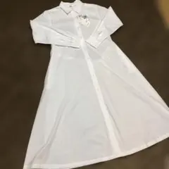 ホワイト シャツワンピース Mサイズ 長袖