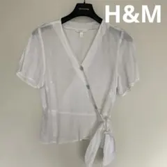 H&M リネンカシュクールブラウス 42のサムネイル