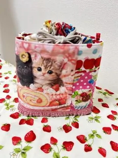 猫　あおり　ポシェット　バッグ　ハンドメイド　リメイクのサムネイル