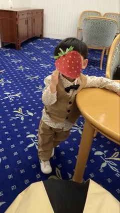 フォーマルスーツ 100cm ベージュ ボウタイ付き