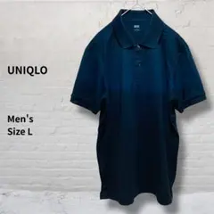 【美品】ユニクロ UNIQLO カノコ ポロシャツ 半袖 ブラック L メンズ