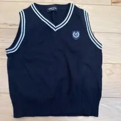 COMME CA ISM ネイビー Vネックベスト 100A