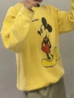 80s ミッキー　スウェット　両面プリント　ヴィンテージミッキー