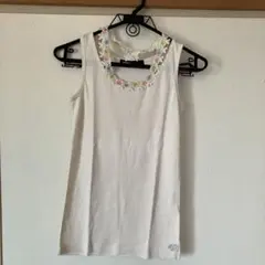 AS KNOW AS ノースリーブ　シャツ　フリーサイズ　ピンクベージュ　レースのサムネイル