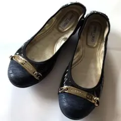 JIMMY CHOO 黒 フラットシューズ　26 バレエシューズ