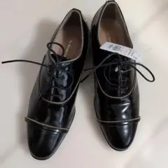 Au Bannistar　エナメル黒 レースアップシューズ　35　22cm位