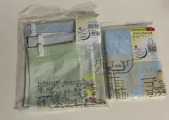 スリーコインズ　地球の歩き方　路線図衣類圧縮袋　折りたたみトートバッグ