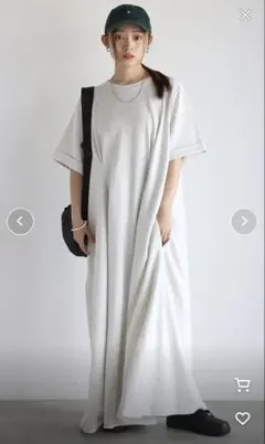 美品　ボンジュールサガン　ウエストタックカットワンピース