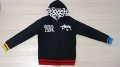STUSSY ジップアップパーカー フード裏ドット柄