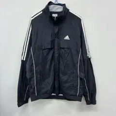 adidas ナイロンジャケット　黒　L ハ35