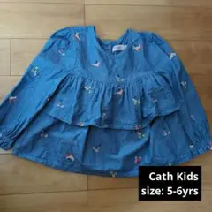 【Cath Kids】 フリル付き長袖シャツ 5-6歳