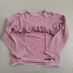 赤と白のストライプ 長袖カットソー フリル付き ブリーズ