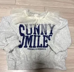 マイリトルワンダー　グレー フリル付き襟 スウェットトレーナー 95cm