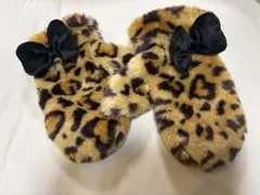 ミニー　ヒョウ柄手袋（リボン付き）