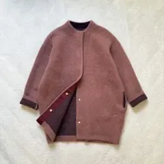 極美品✨ELENDEEK ラクーンミックスWカーディガン　小豆色