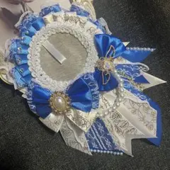【 No.15 青 × 白 】色違い◎ 痛ロゼット ハンドメイド