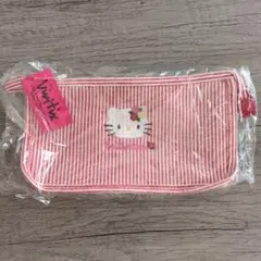 ハローキティ ストライプポーチ ピンク
