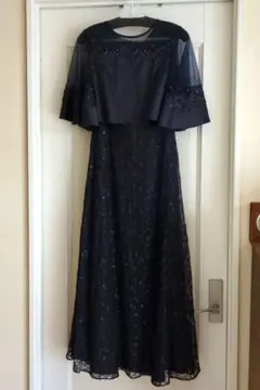 TWEED　DRESS　マザーズドレス　11号 ネイビーロングドレス