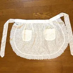 昭和レトロ　フリルエプロン　前掛け
