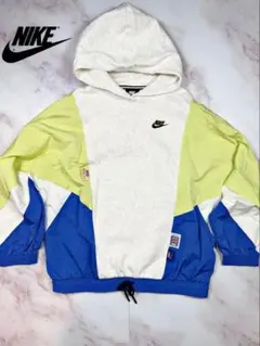 【NIKE】パーカー フーディ メンズ M カラーブロック グレー×ブルー