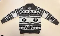 【美品】KANATA カナダ製 カウチンセーター ニット スノーフレーク柄