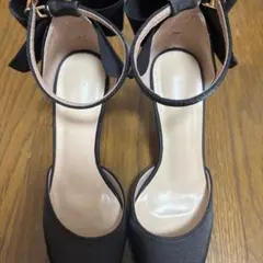GRL ブラック リボン パンプス ハイヒール