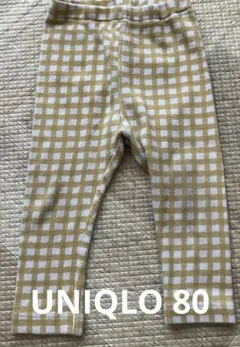UNIQLO ベビー レギンス 80 イエロー・ホワイトチェック