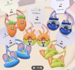 キャラクター付きヘアゴム10個セット