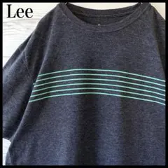 リー Tシャツ ボーダー ピマコットン ダークグレー 薄手