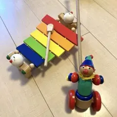 ドイツ製 セレクタ社 手押し玩具 とPintoy 木琴 木製玩具 2点セットのサムネイル