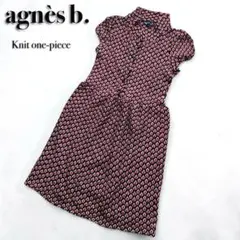 agnès b.✨アニエスベー✨レトロ　パフスリーブニットワンピース 春夏　L