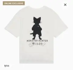 プーマxモンスターハンターワイルズ　アイルーシルエット　半袖Tシャツ Sサイズ