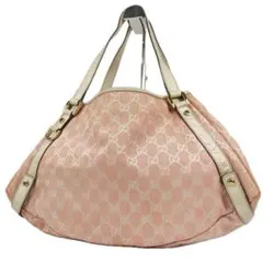 希少 GUCCI グッチ アビー GGキャンバス トート ゴールド ピンク 金具 