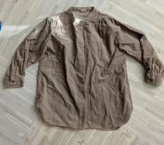 petit mainブラウン 長袖コーデュロイボタンシャツ