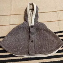 美品　ベビーポンチョ 　ブラウン　70〜80cm　ユニセックス　匿名配送